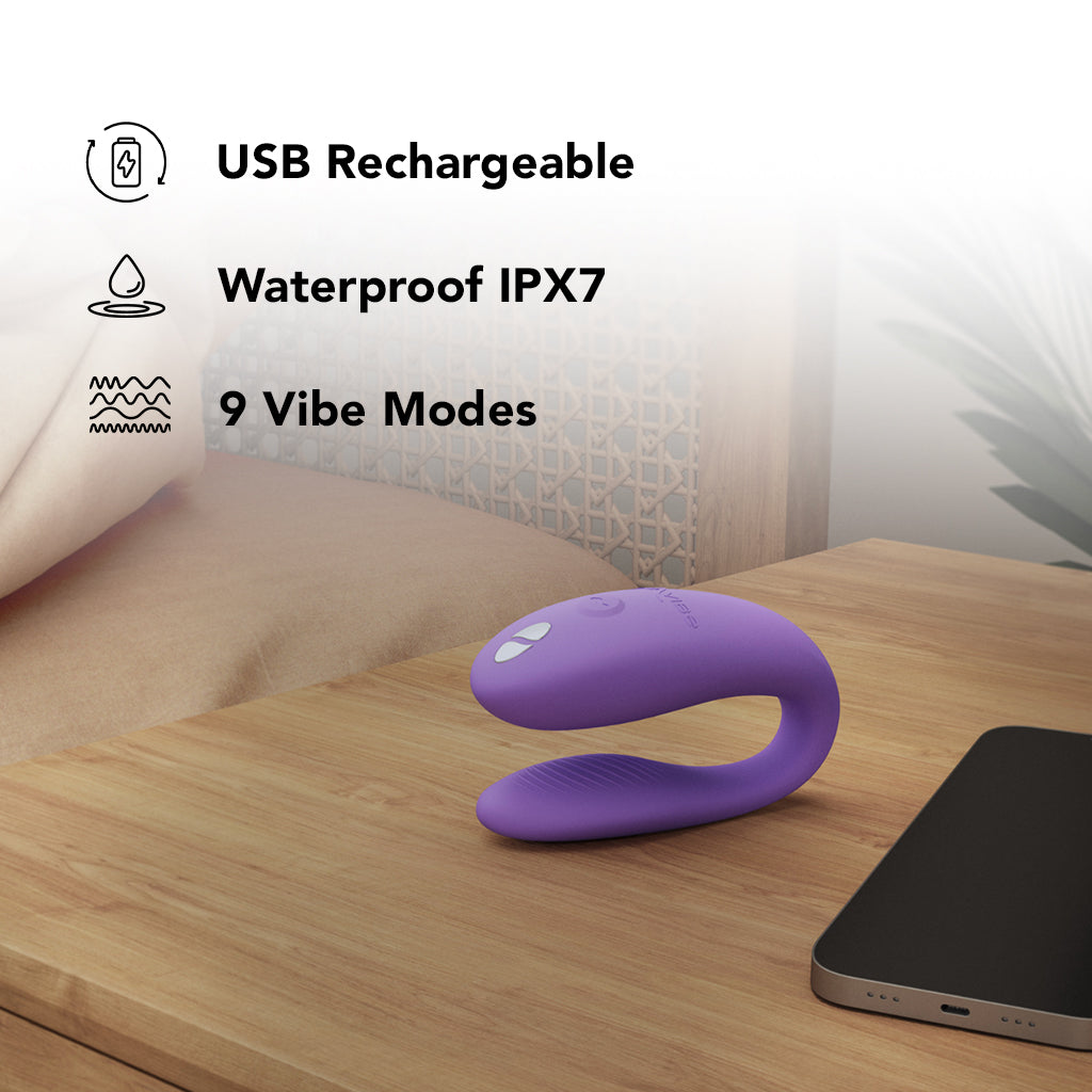 We-Vibe Sync Go Travel Couples Vibe in Purple Vibrators > G-Spot Vibrators