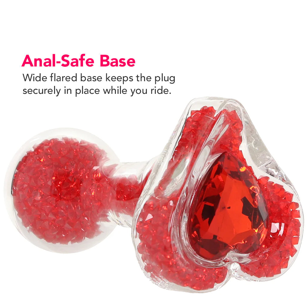 Oh My Gem Lustre Glass Butt Plug in Red Anal Sex Toys > Butt Plugs