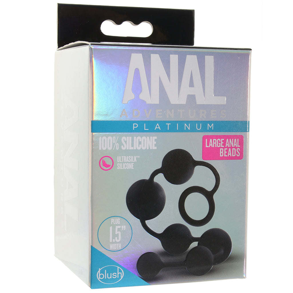 Anal Adventures Platinum Large Silicone Anal Beads Anal Sex Toys > Anal Beads