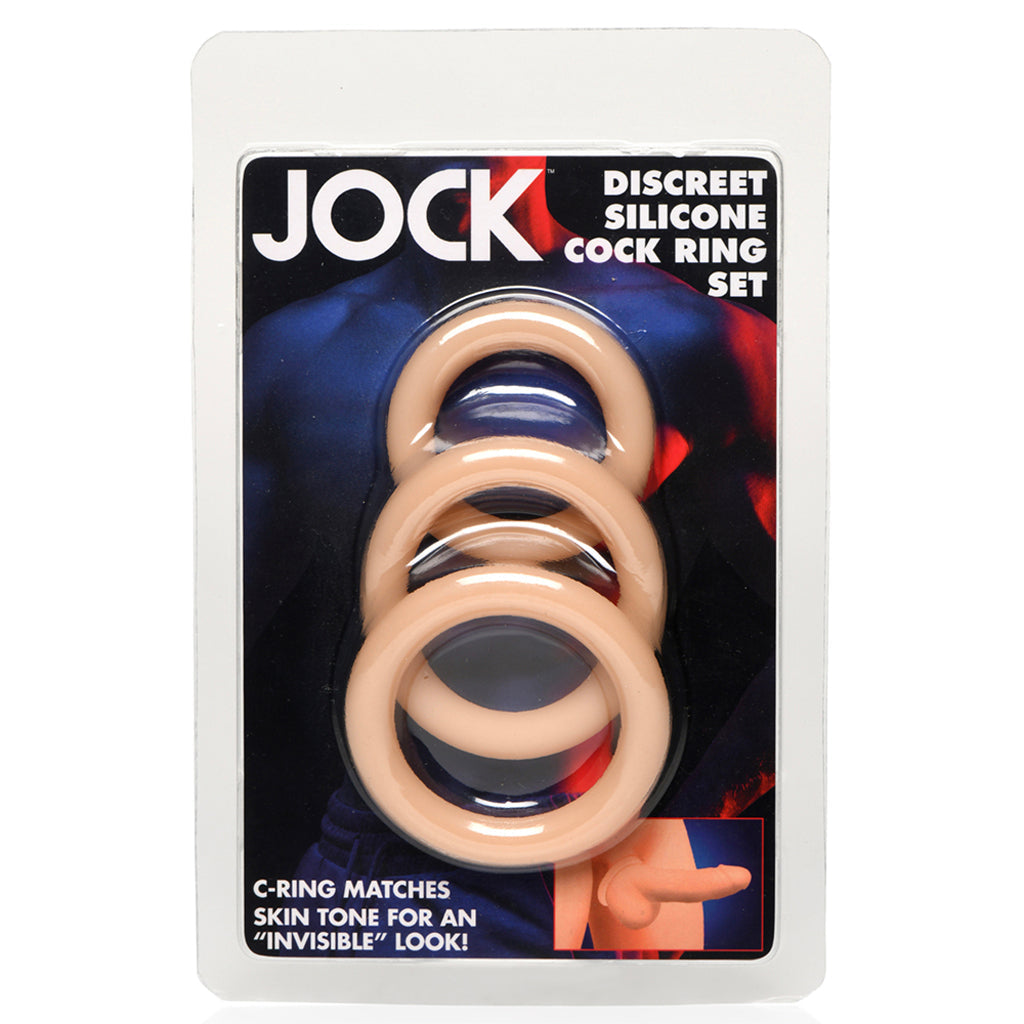 Jock Discreet Silicone Cock Ring Set in Light Cock Rings