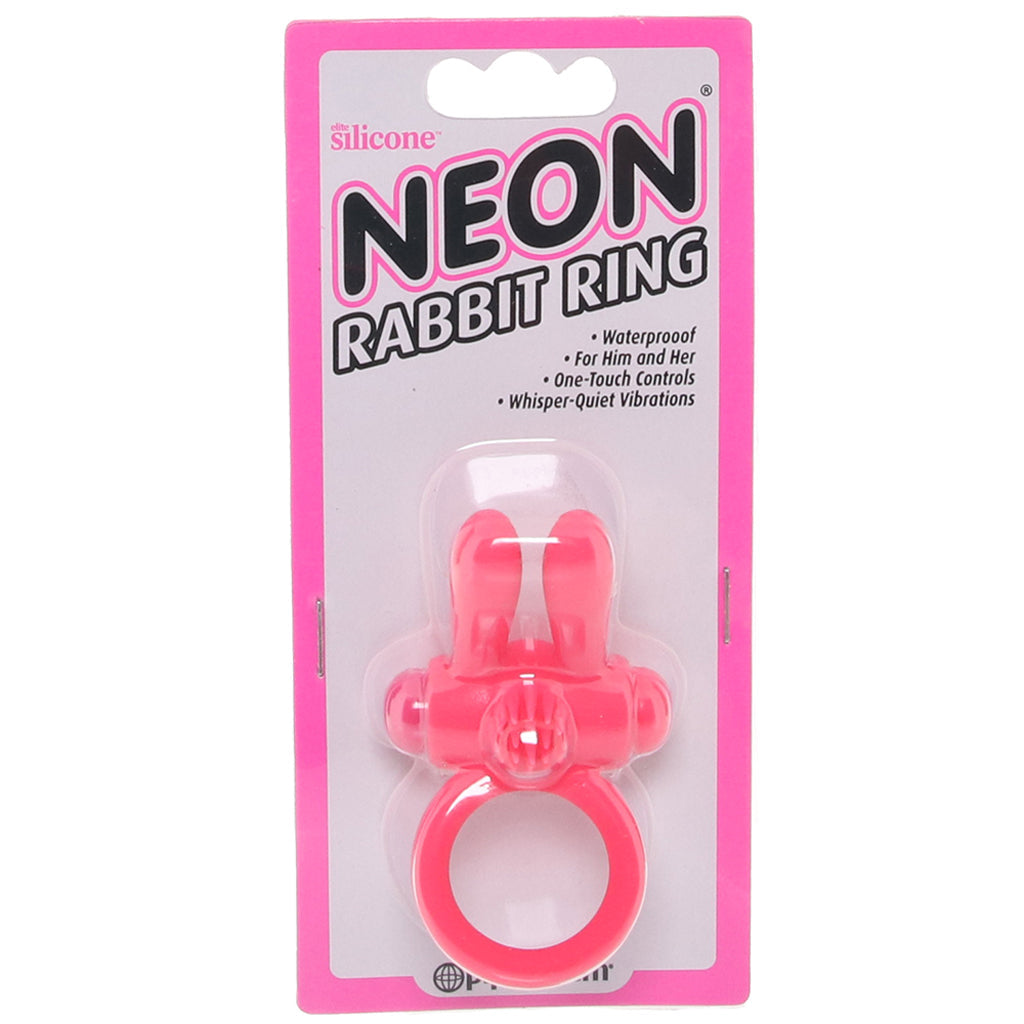 Neon Rabbit Vibrating Cock Ring in Pink Cock Rings