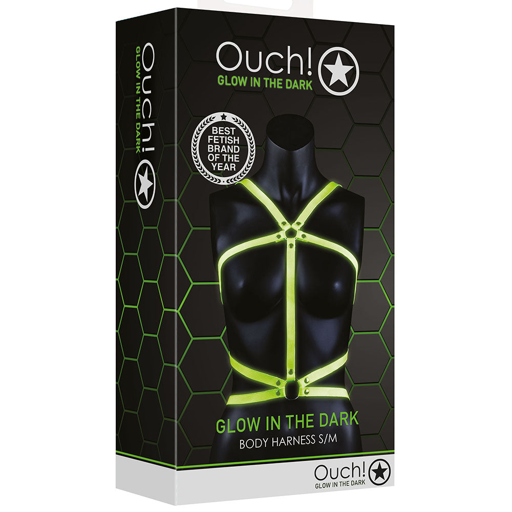 Ouch! Glow In The Dark Body Harness /M Bondage and Fetish > Men's Bondage Wear