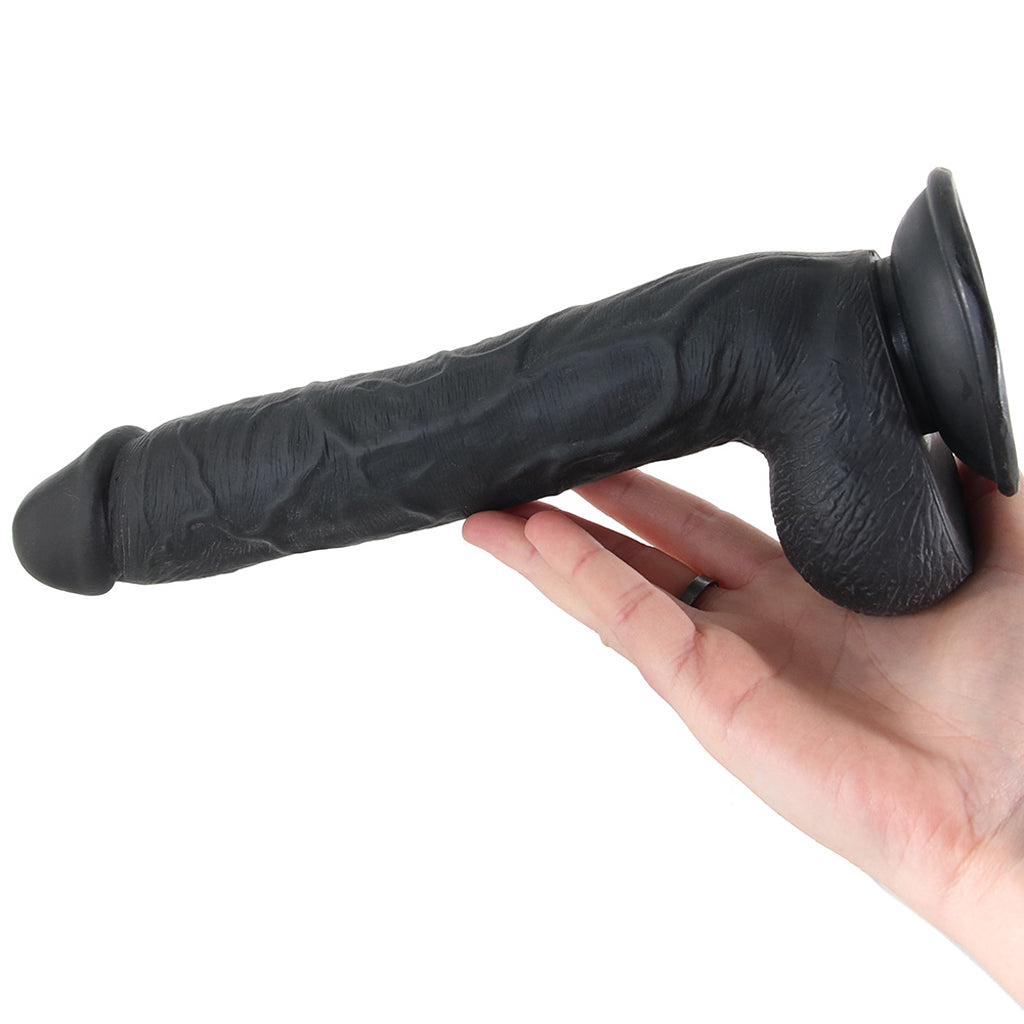 Master Cock Long Logan 10 Inch Ballsy Dildo in Black Dildo Sex Toys > Realistic Dildos