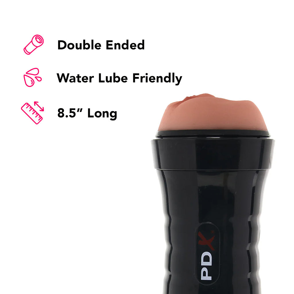 PDX Wet Pussies Super Flip-A-Pussy Over Stroker in Brown Male Masturbators > Pocket Strokers