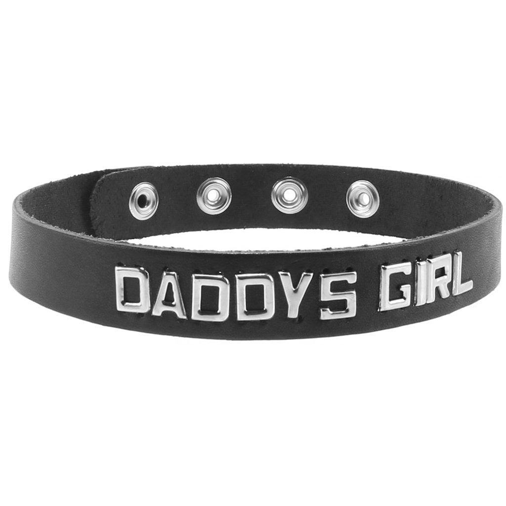 Daddy's Girl Leather Word Band Collar Bondage and Fetish > Leashes and Collars