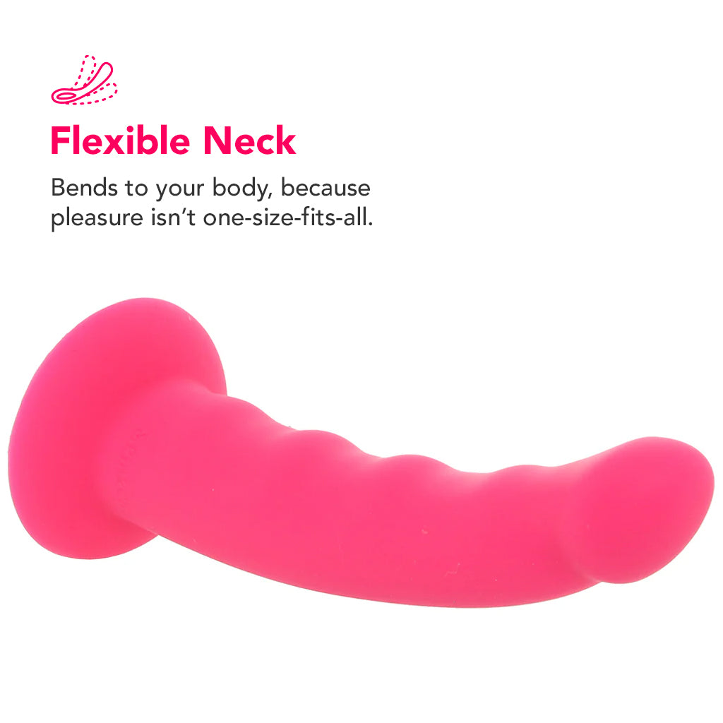 PinkCherry Premium 6.5 Inch Pink Silicone Wavy Dildo Dildo Sex Toys > G-Spot Dildos