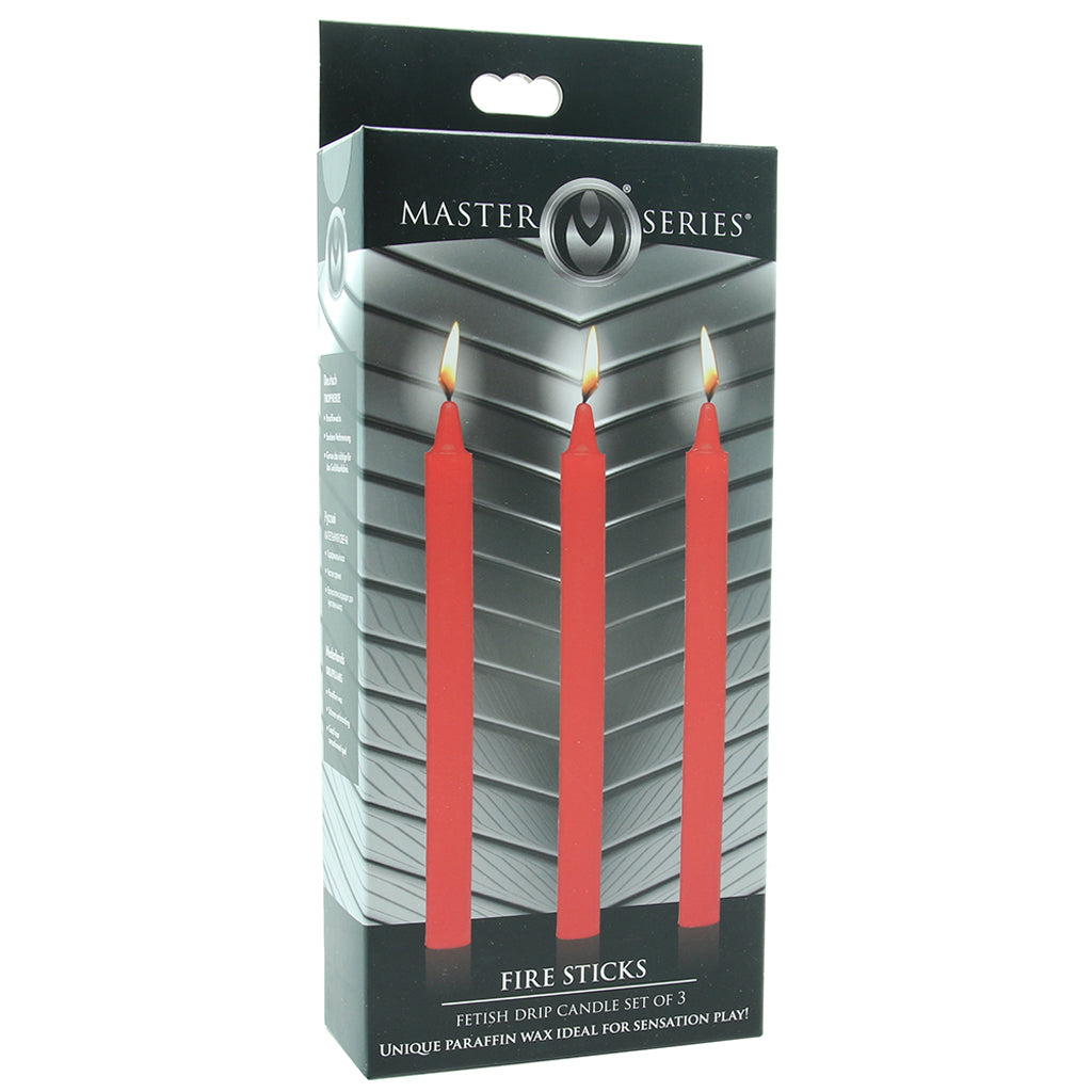 Master Series Fire Sticks Drip Candle Set of 3 in Red Bondage and Fetish > Tools & Accessories
