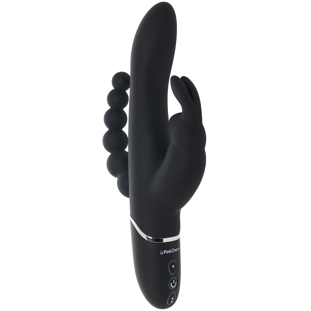 PinkCherry Triple Rabbit Vibe in Black Vibrators > Rabbit Vibrators