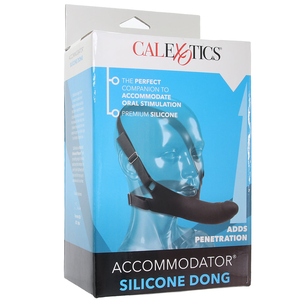 Accommodator Silicone Chin Strap Dildo in Black Dildo Sex Toys > Strap-On and Harnesses