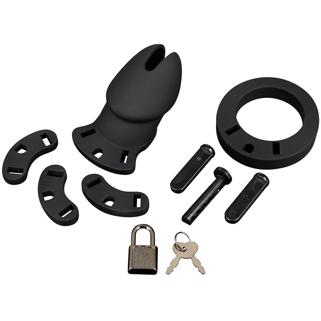 Blue Line Silicone Chastity Cage in Black Bondage and Fetish > Cock and Ball Devices