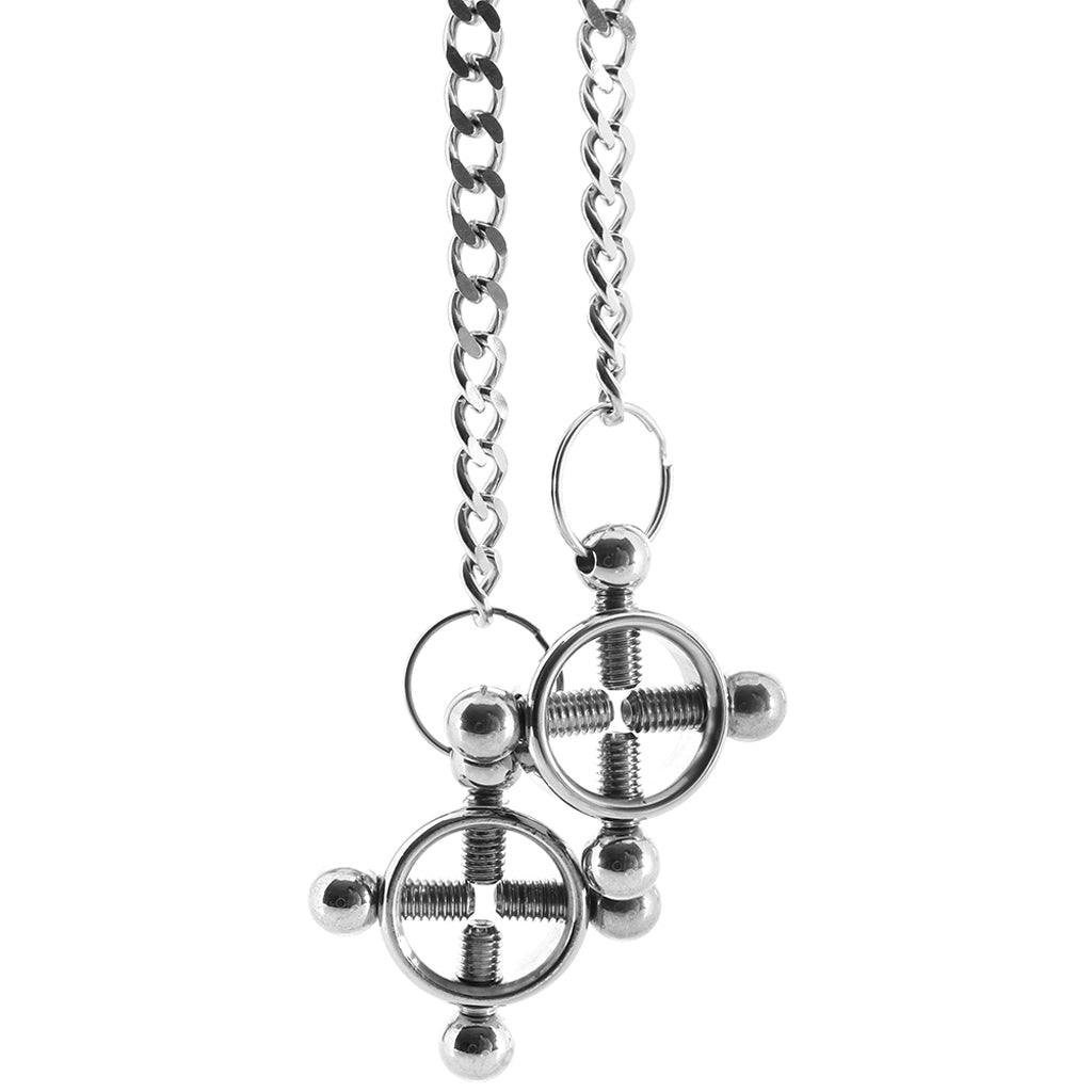 Nipple Grips 4-Point Nipple Press and Chain Bondage and Fetish > Nipple Stimulators & Clamps