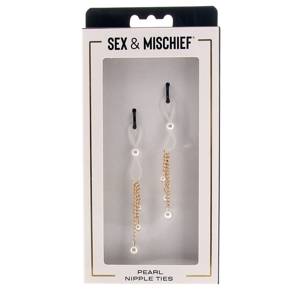 Sex & Mischief Pearl Nipple Ties Bondage and Fetish > Nipple Stimulators & Clamps