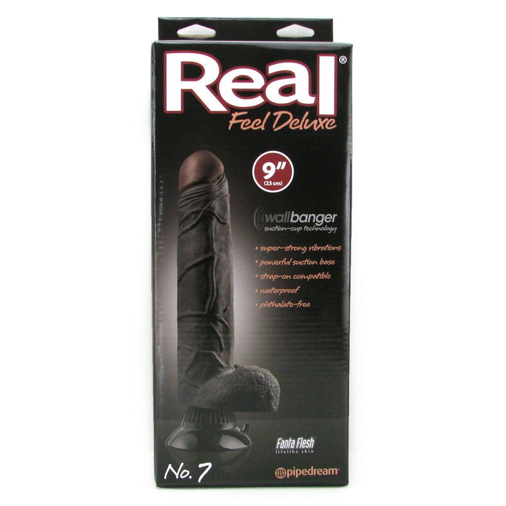 Real Feel Deluxe 9 Inch Vibrating Wall Banger Dildo in Blac Vibrators > Realistic Vibrator Dildos