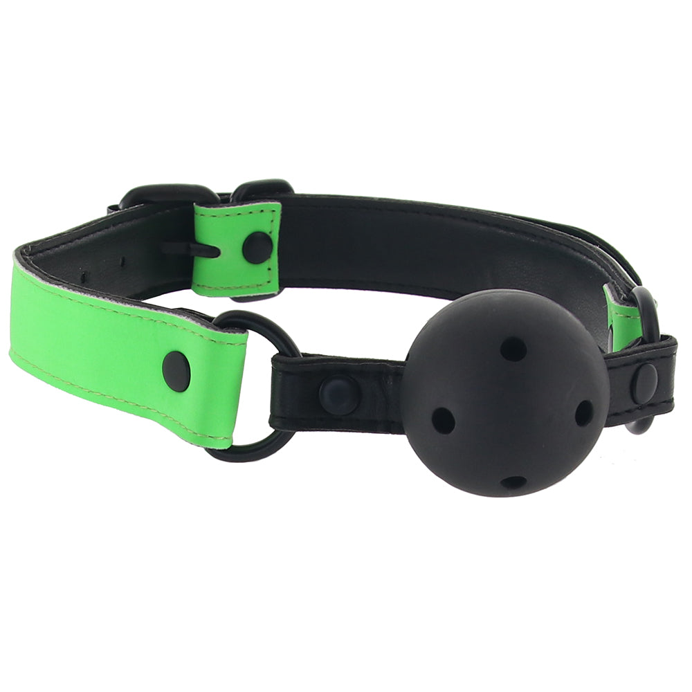 Ouch! Glow in the Dark Breathable Ball Gag Bondage and Fetish > Ball Gags & Mouth Restraints