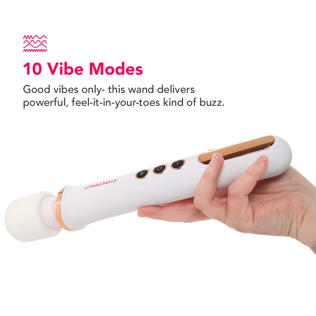 PinkCherry Rechargeable Wand in White Vibrators > Wands