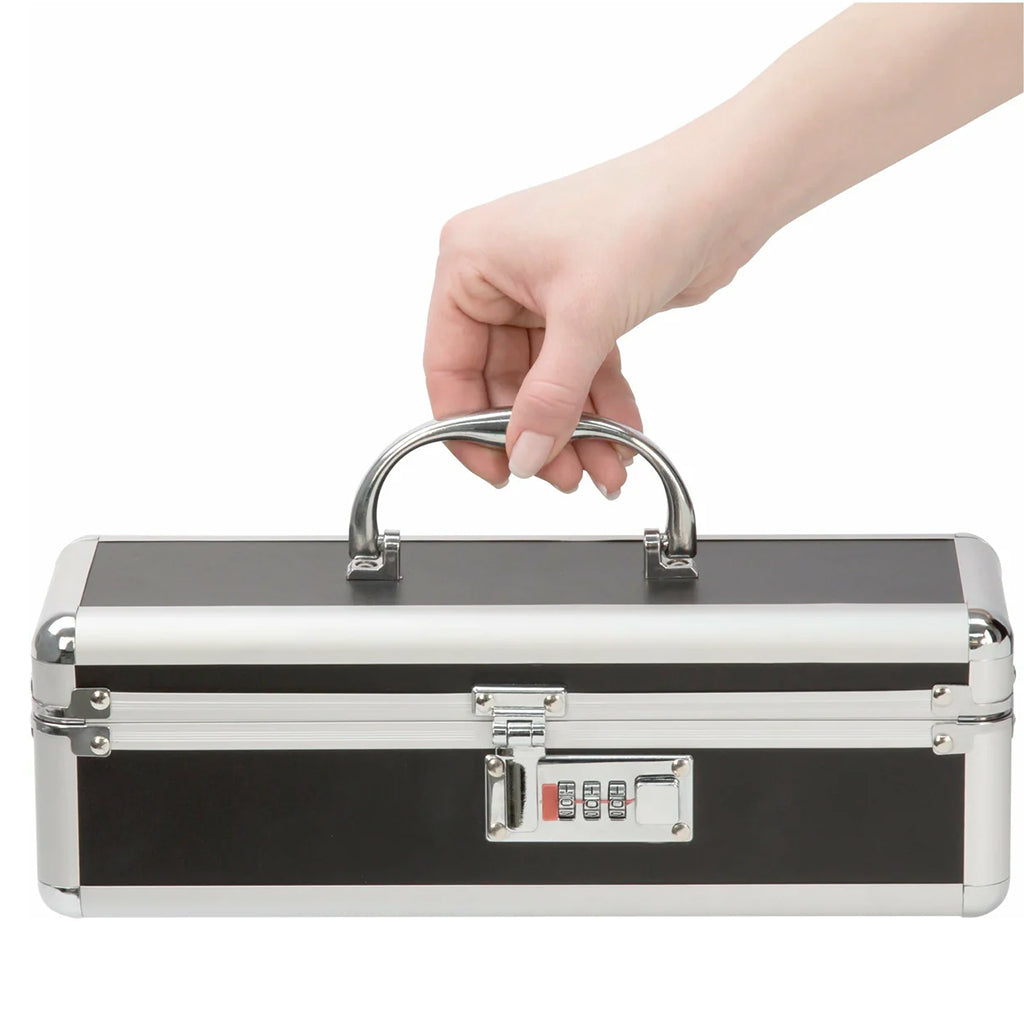 Simple and True Lockable Small Vibrator Case in Black Toy Storage