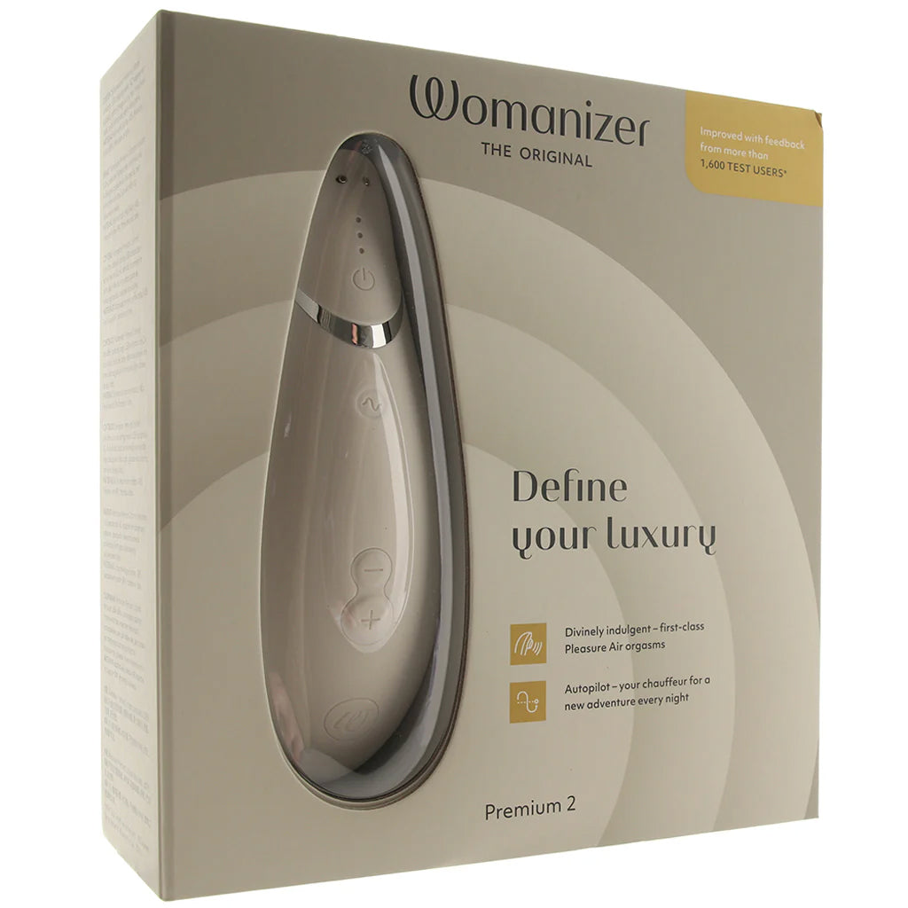 Womanizer Premium 2 Pleasure Air Stimulator in Gray Vibrators > Clitoral Stimulators
