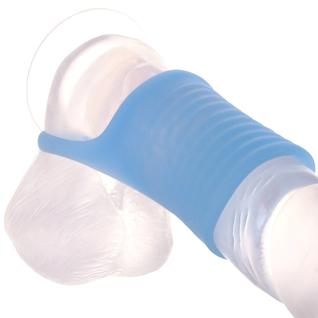 Basic Essentials Stimulation Enhancer Sleeve in Blue Male Enhancement > Extenders and Sleeves