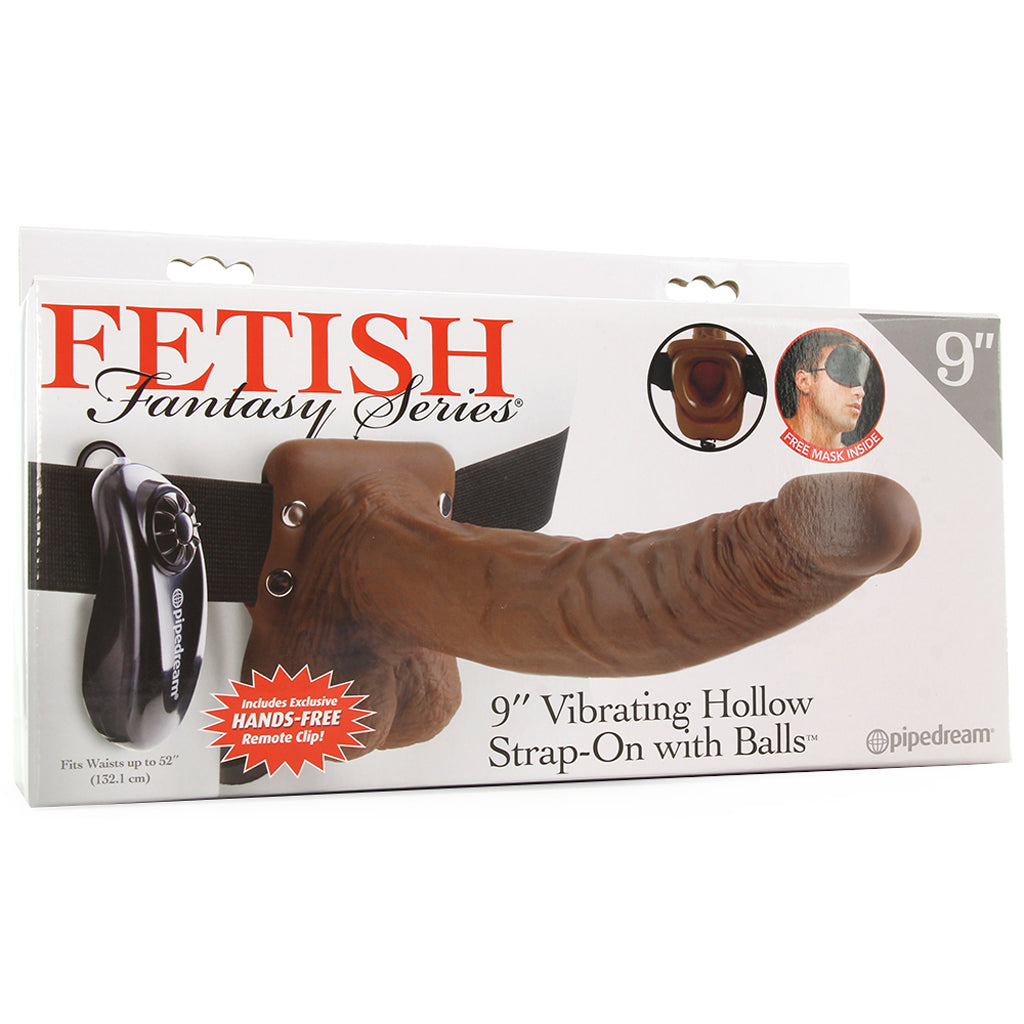 Fetish Fantasy Vibrating 9 Inch Hollow Strap-On in Brown Vibrators > Strap-On & Wearable