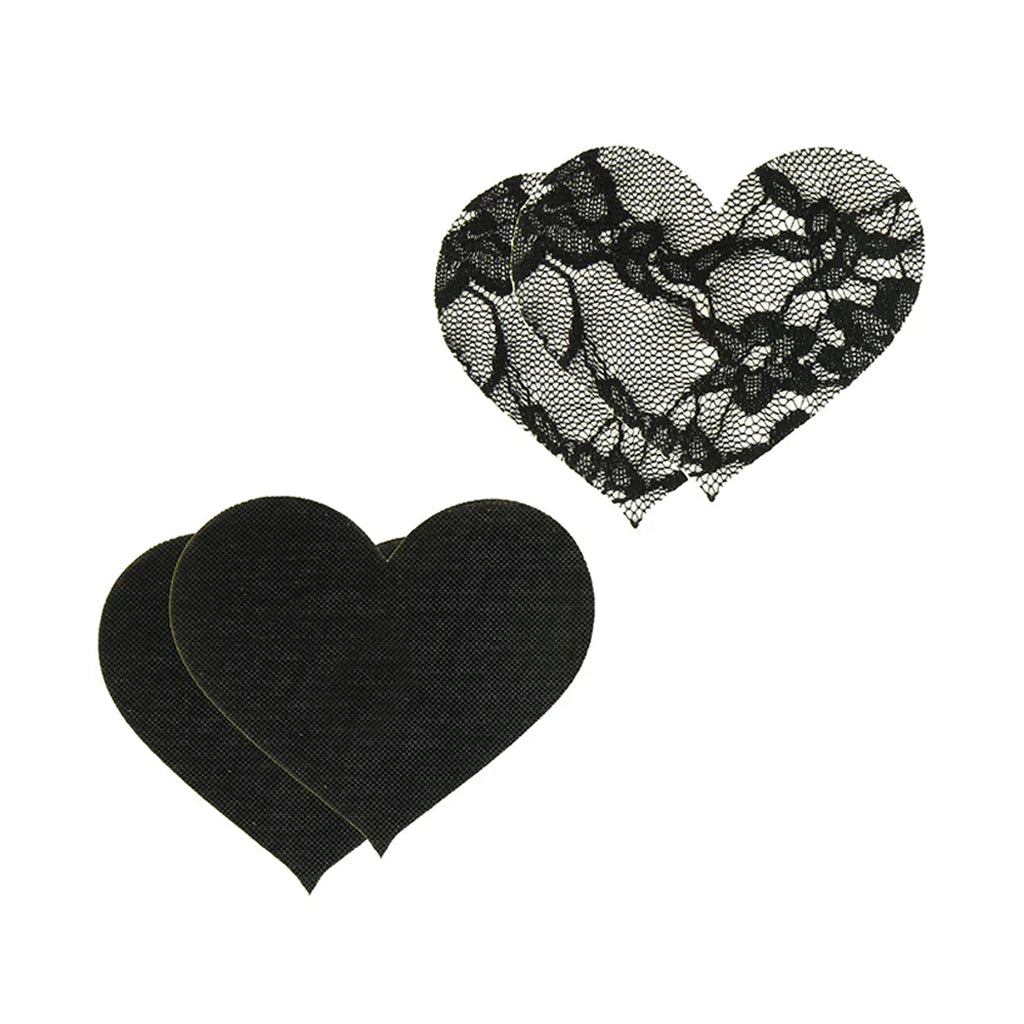 Peekaboos Satin & Lace Heart Pasties Lingerie > Accessories