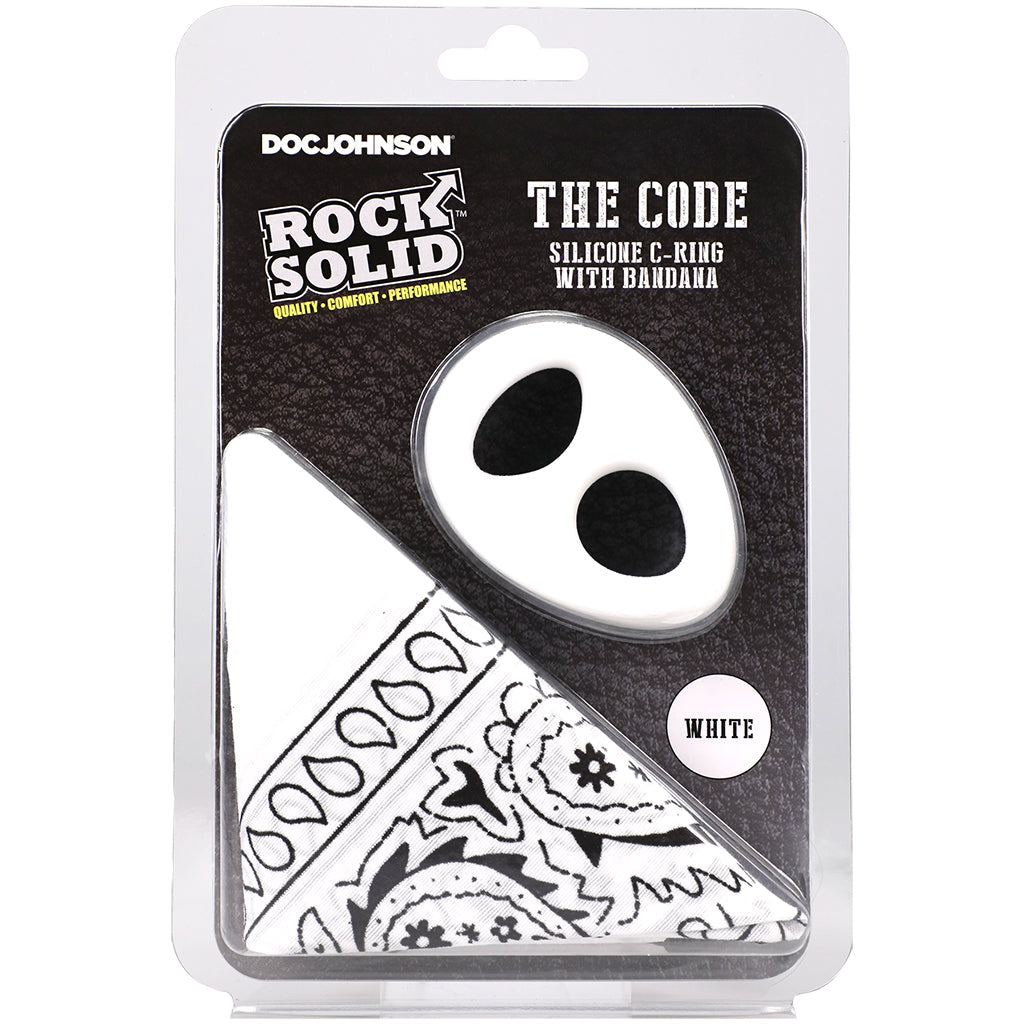 Rock Solid The Code C-Ring and Bandana Set in White Cock Rings