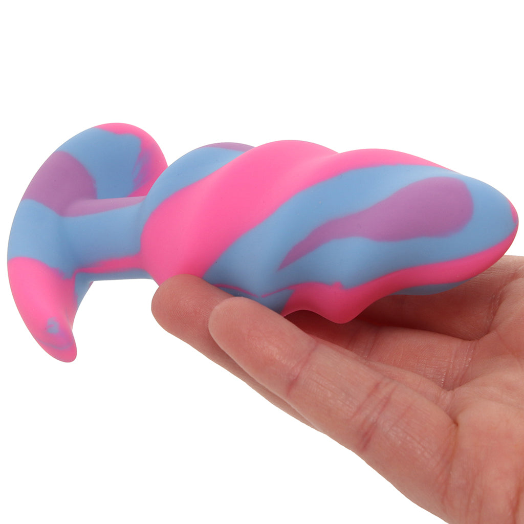 Creature Cocks Unicorn Swirl Silicone Butt Plug in Medium Anal Sex Toys > Butt Plugs