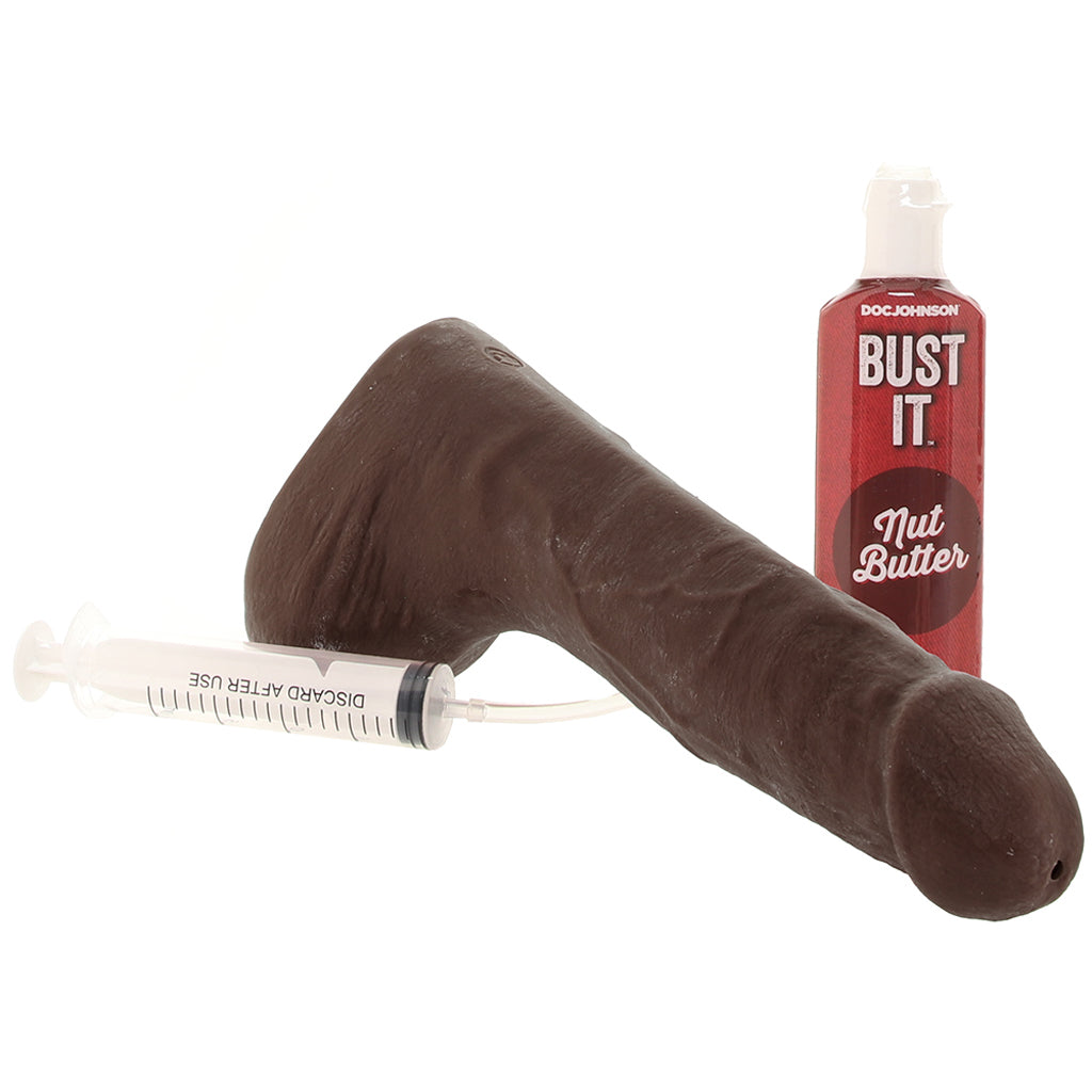 The Realistic 9.5 Inch Squirting Cock in Chocolate Dildo Sex Toys > Realistic Dildos
