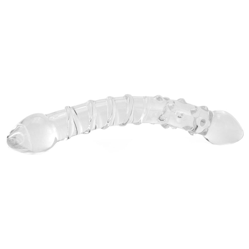 gläs Double Trouble Ridged Glass Dildo Dildo Sex Toys > Pyrex Glass Dildos