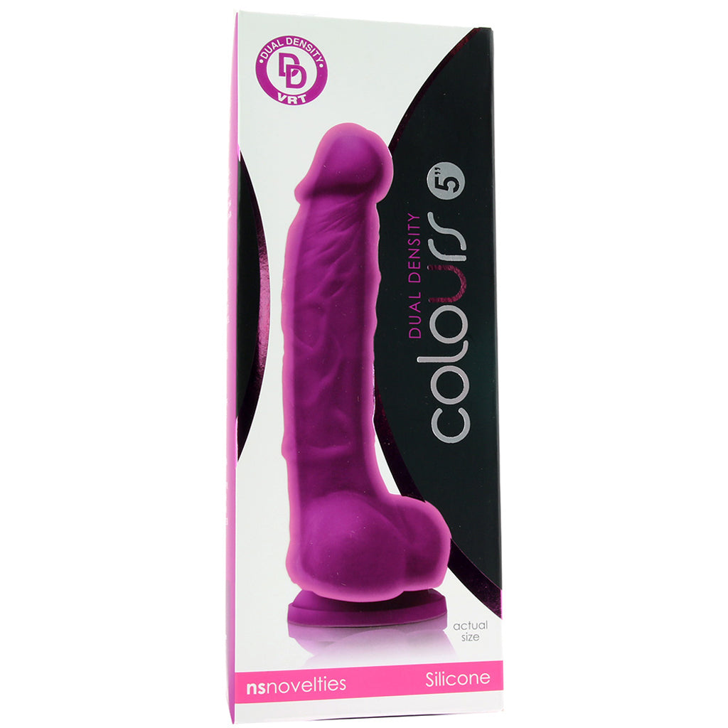 Colours 5 Inch Dual Density Silicone Dildo in Purple Dildo Sex Toys > Realistic Dildos