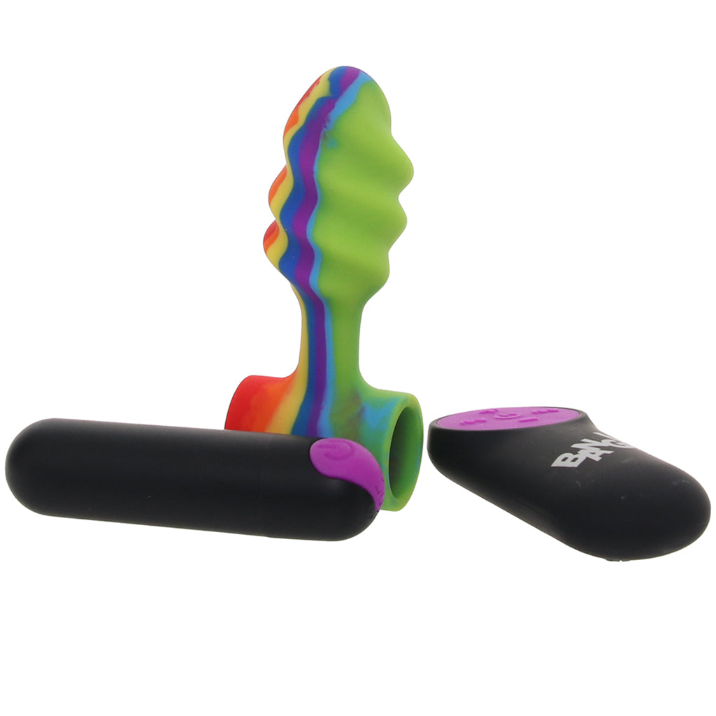 Bang! Vibrating Rainbow Butt Plug with Remote Anal Sex Toys > Butt Plugs