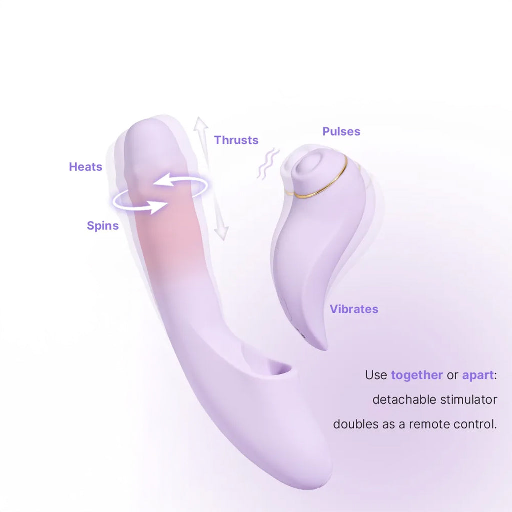 DuoGlow Thrusting Beaded Vibe with Pulsing Stimulator Vibrators > G-Spot Vibrators