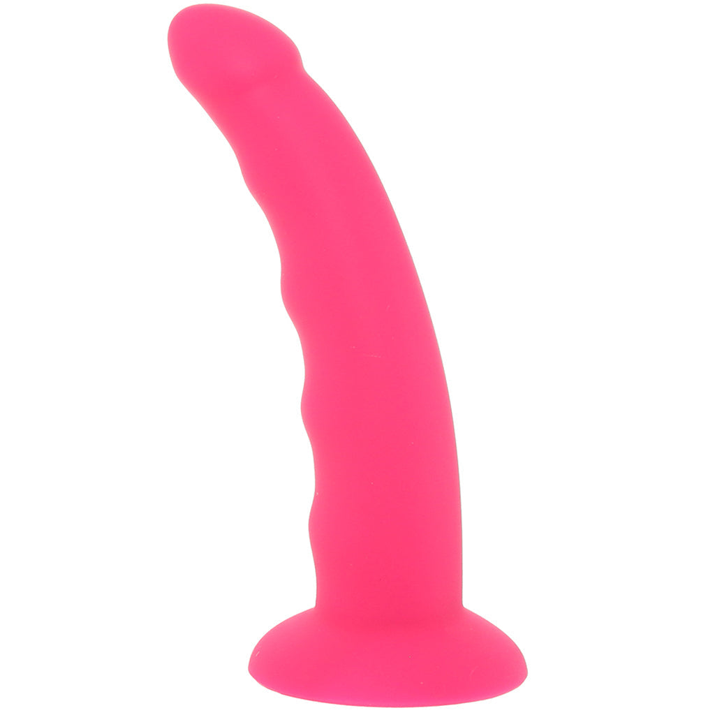 PinkCherry Premium 6.5 Inch Pink Silicone Wavy Dildo Dildo Sex Toys > G-Spot Dildos