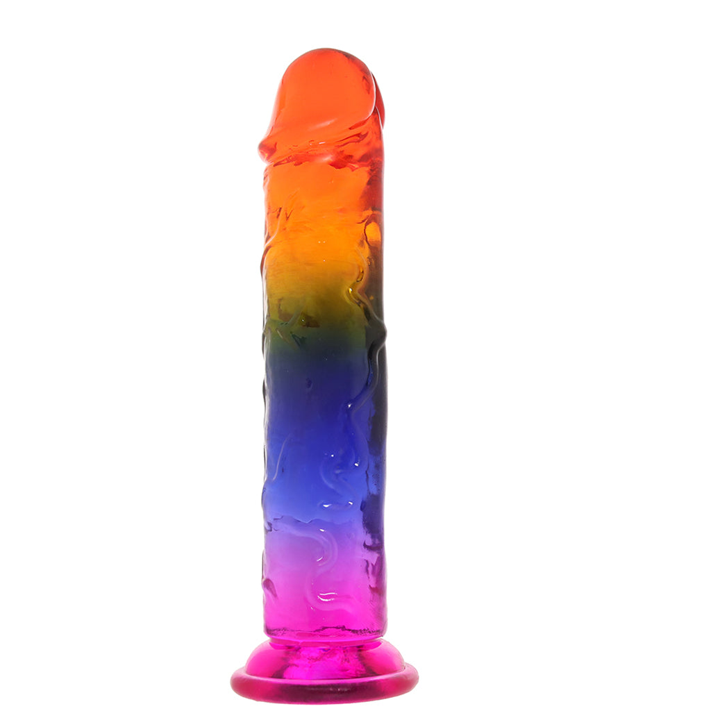Crystal Jellies 7 Inch Classic Dildo in Rainbow Dildo Sex Toys > Realistic Dildos