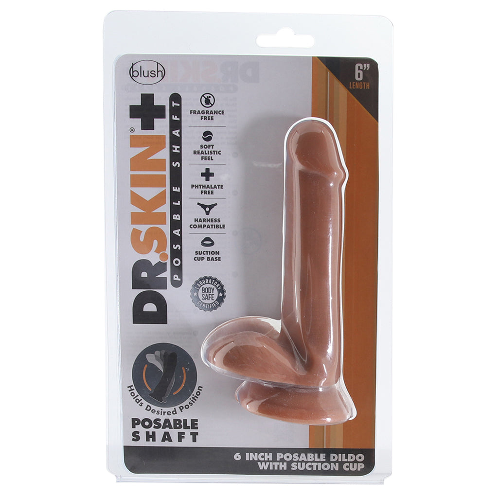 Dr. Skin Plus 6 Inch Posable Dildo in Mocha Dildo Sex Toys > Realistic Dildos