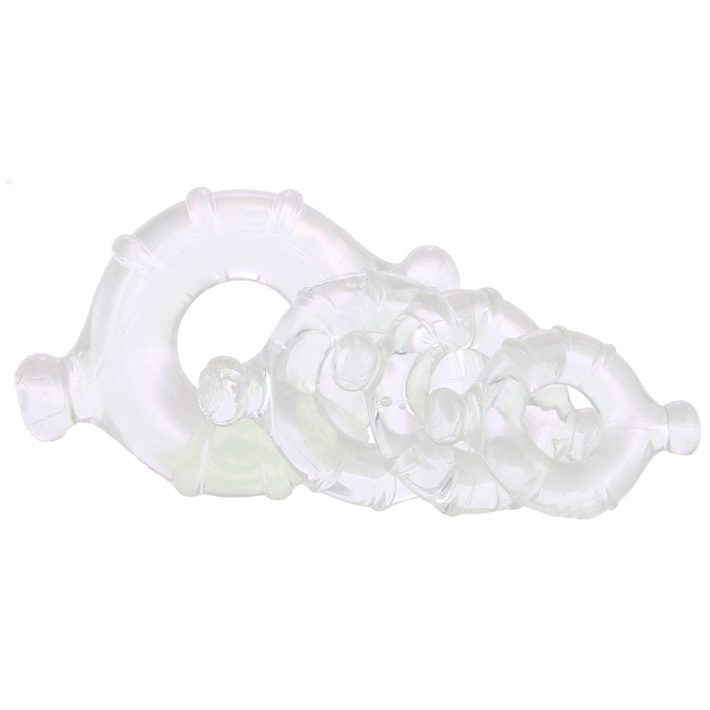 Renegade Vitality Cock Ring 4 Pack in Clear Cock Rings