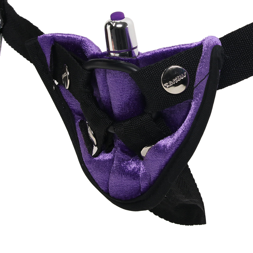 Velvet Vibrating Bullet Harness in Purple Dildo Sex Toys > Strap-On and Harnesses
