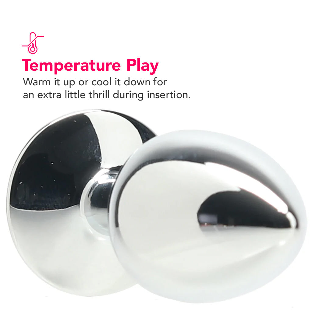 Ouch! Round Gem Silver Plug in Small Anal Sex Toys > Butt Plugs