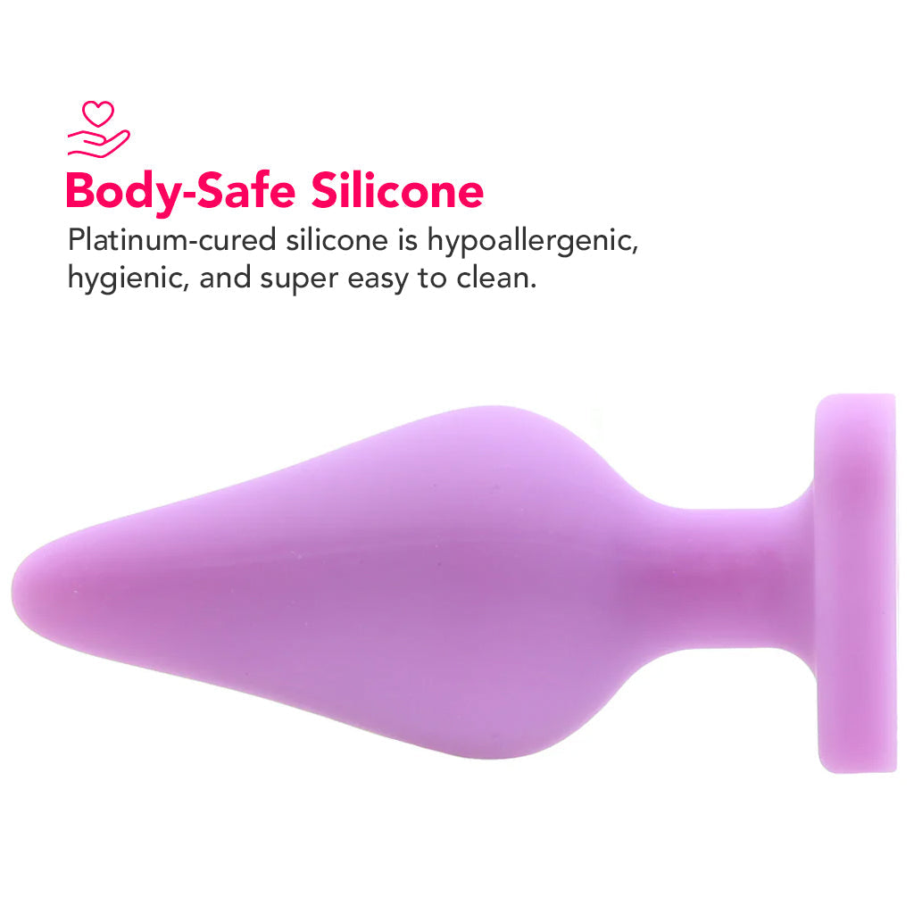Candy Hearts F**k Me Medium Butt Plug in Purple Anal Sex Toys > Butt Plugs