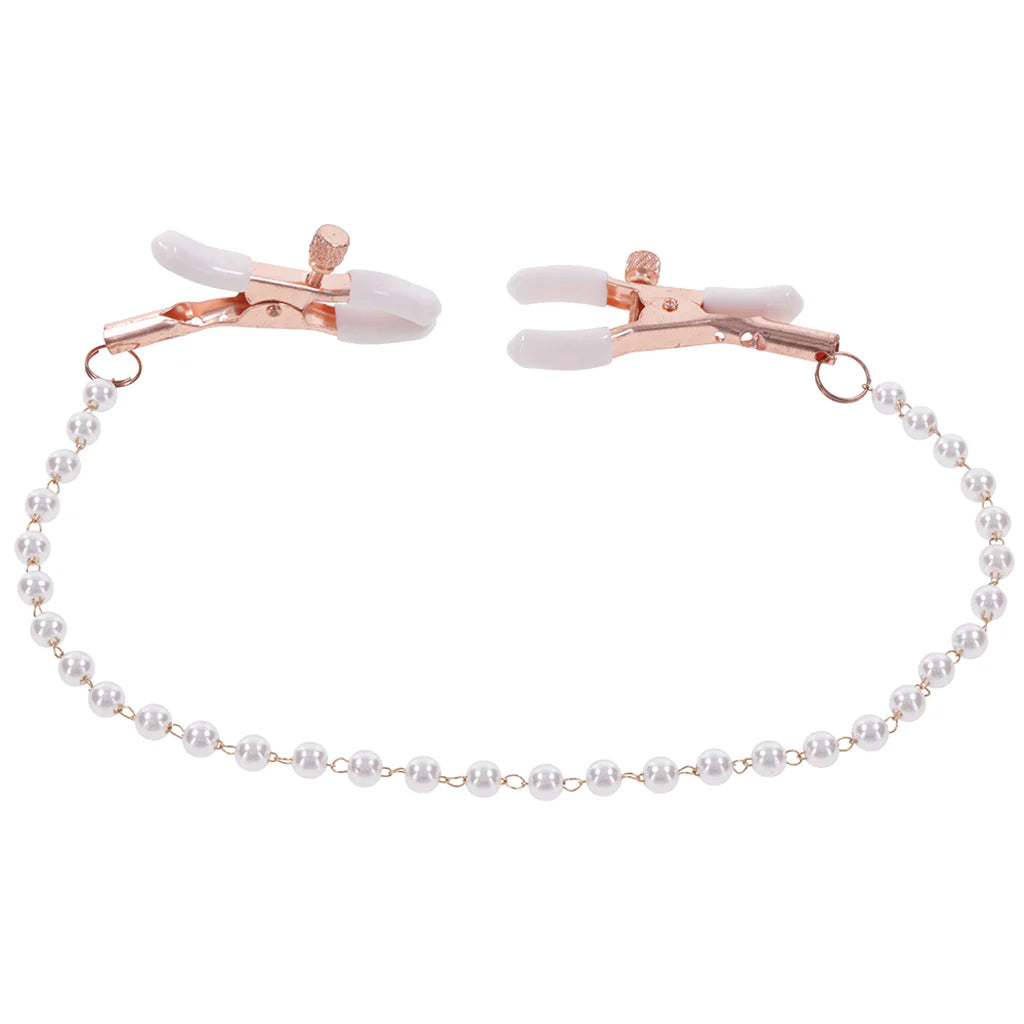 S&M Peaches 'n CreaMe Pearl Nipple Clamps Bondage and Fetish > Nipple Stimulators & Clamps