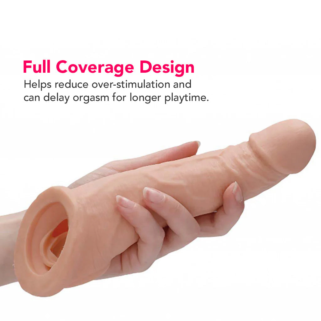 RealRock Penis Sleeve 8 Inch Extender in White Male Enhancement > Extenders and Sleeves