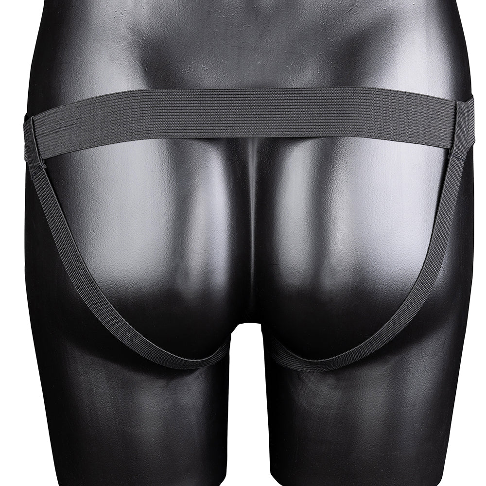 Ouch! Ribbed 8 Inch Hollow Ballsy Strap-On in Gunmetal Dildo Sex Toys > Strap-On and Harnesses