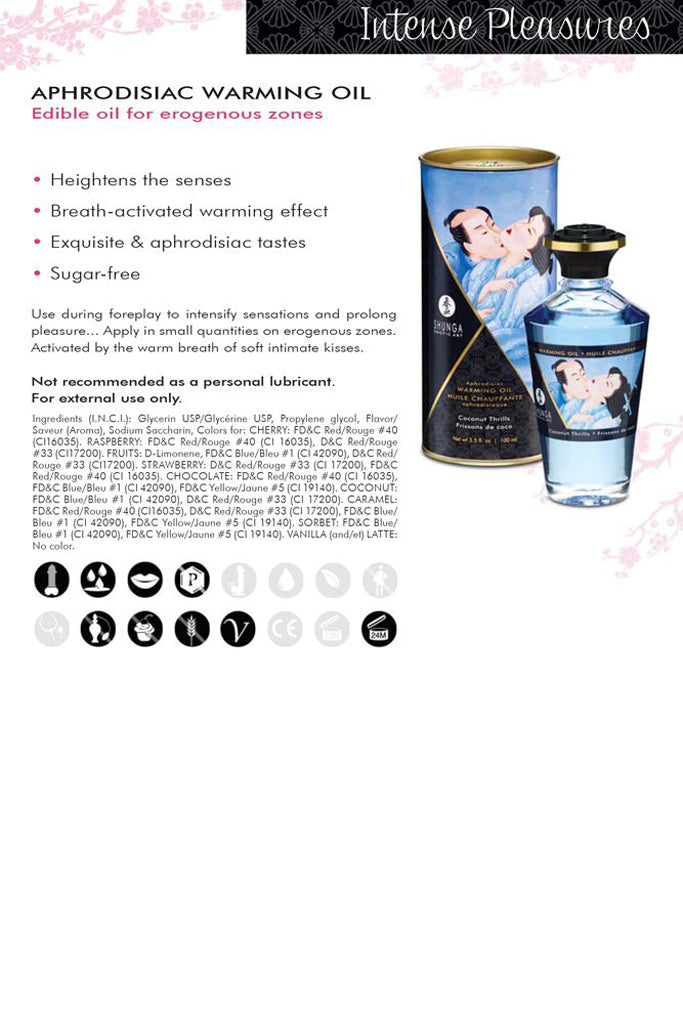 Aphrodisiac Warming Oil 3.5oz/100ml in Vanilla Fetish Sensual Love > Massage