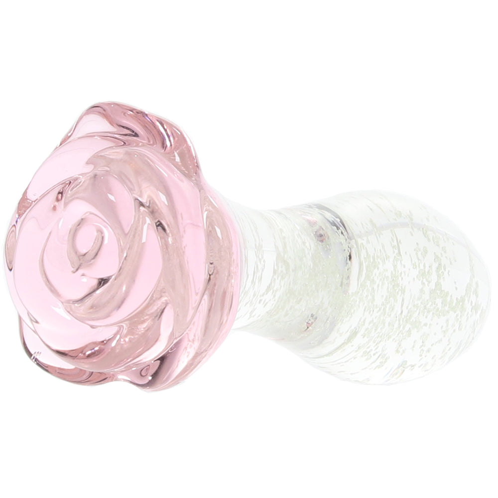 Juicy Glass Glowing Rose Bud Plug Anal Sex Toys > Butt Plugs