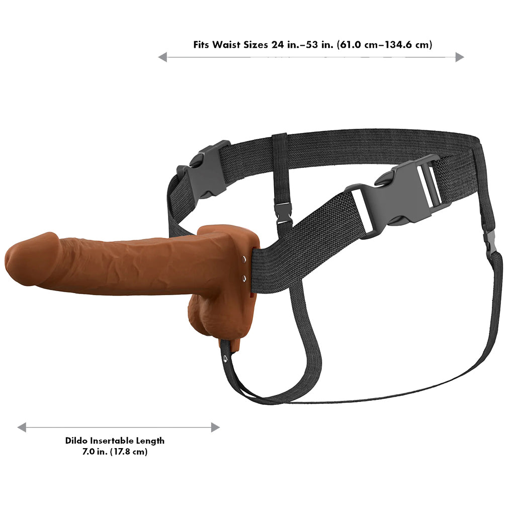 Fantasy X-tensions 7 Inch Hollow Strap-On Vibe in Brown Male Enhancement > Extenders and Sleeves