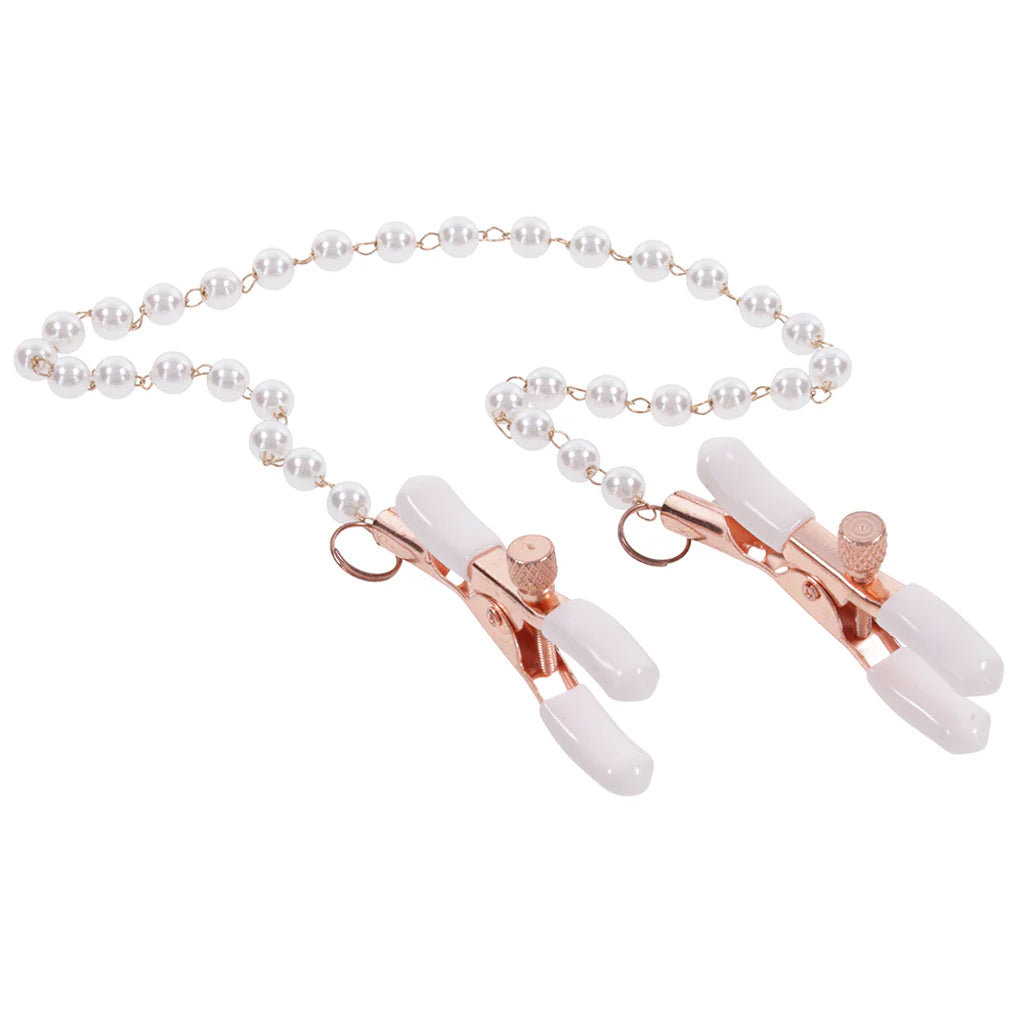S&M Peaches 'n CreaMe Pearl Nipple Clamps Bondage and Fetish > Nipple Stimulators & Clamps