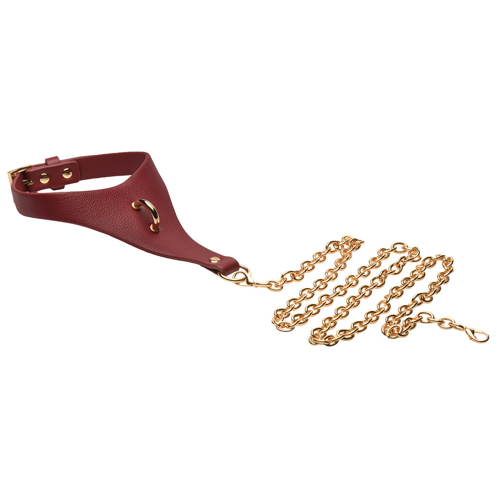 Master Series Captivate Collar with Body Chain in Red Bondage and Fetish > Leashes and Collars