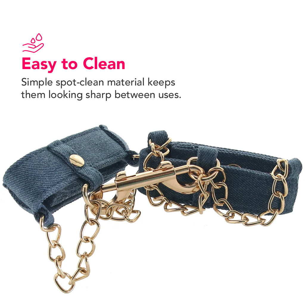 Ride 'Em Denim Ankle Cuffs Bondage and Fetish > Wrist and Ankle Cuffs
