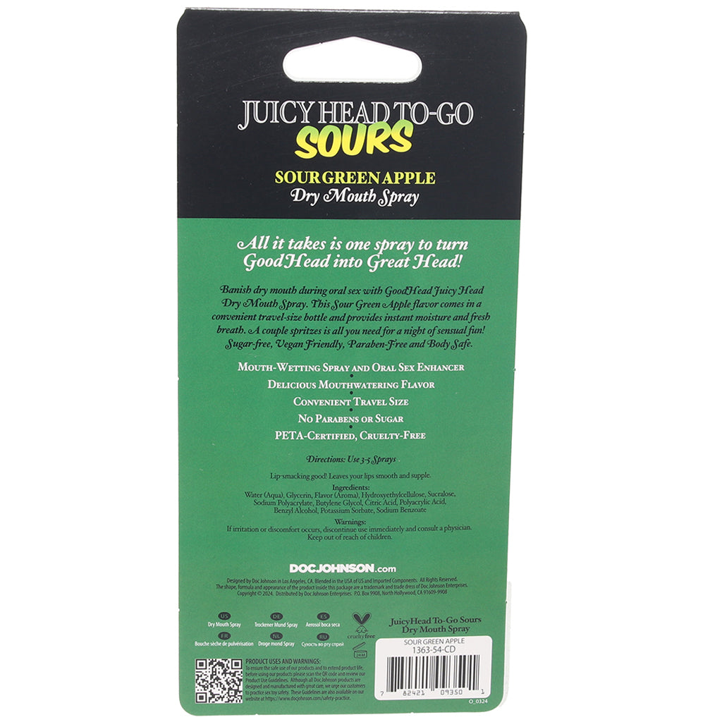 GoodHead Juicy Head Sours Mouth Spray To-Go in Green Apple Lubes and Lotions > Flavored Sex Lubes