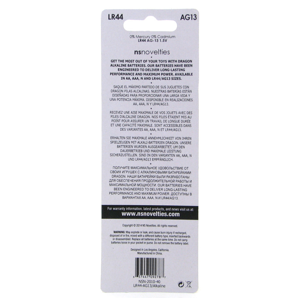 Dragon Alkaline LR44/AG13 Watch Batteries 10 Pack Batteries