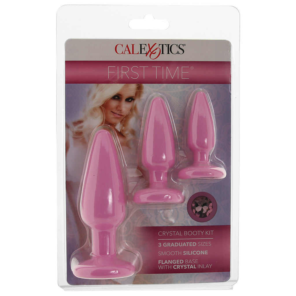 First Time Crystal Booty Anal Plug Set in Pink Anal Sex Toys > Butt Plugs